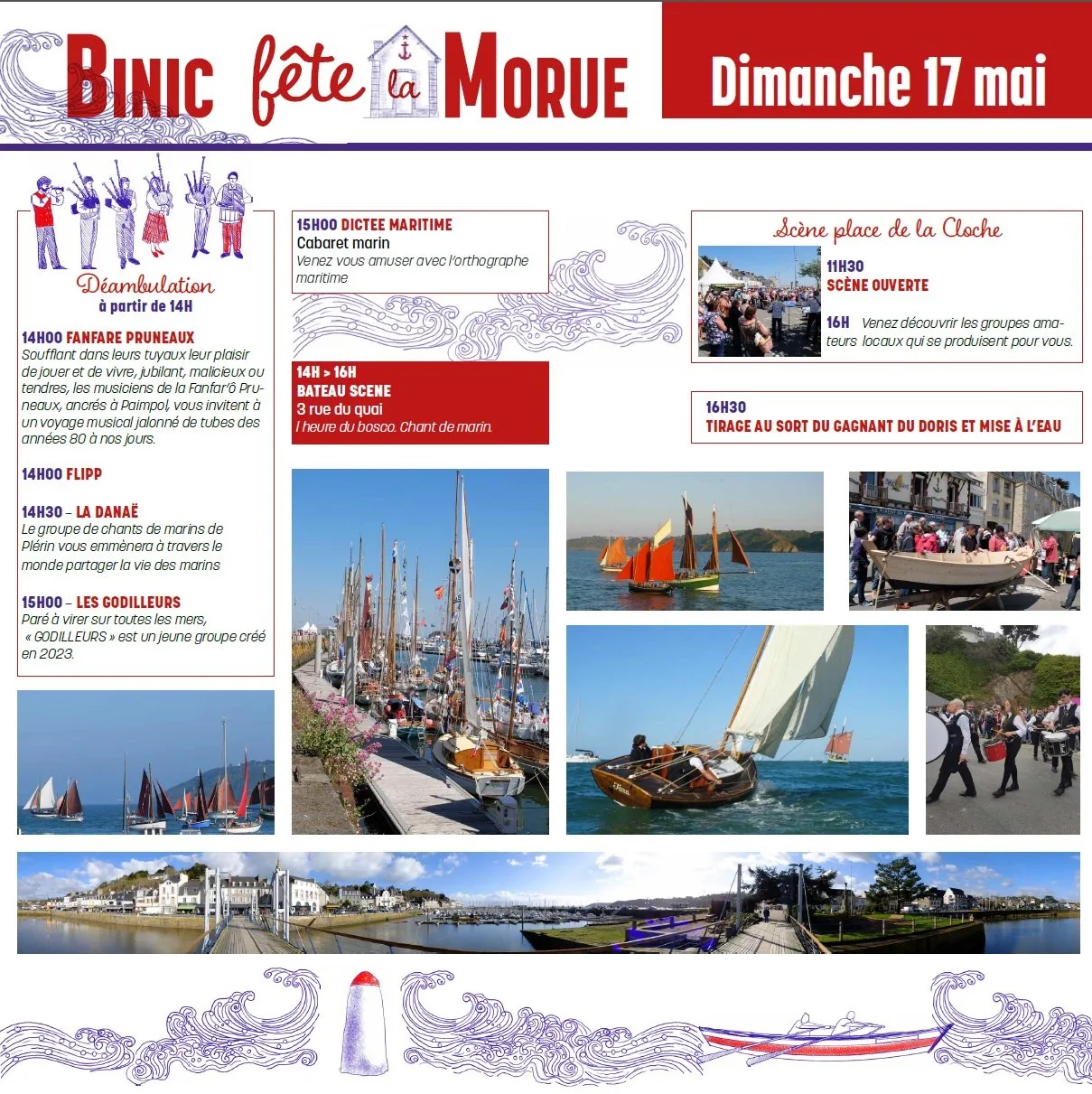 Programme des animations du dimanche 17 mai de la Fête de la Morue à Binic